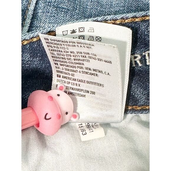 American Eagle Outfitters Super Stretch Shortie Raw Hem Denim Short Blue Size 4 - Picture 11 of 13